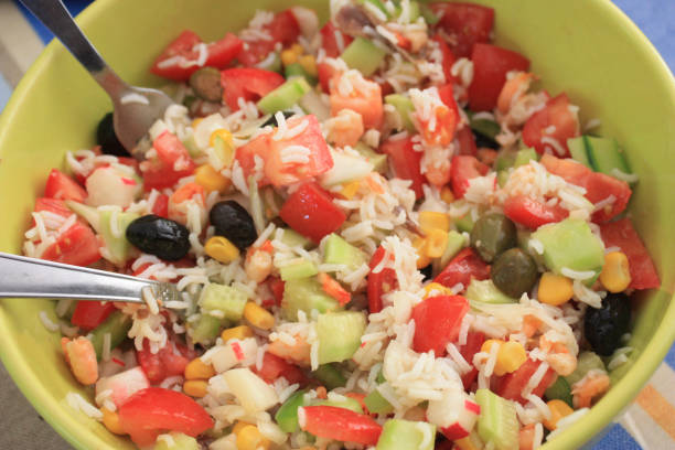 istock Rice in salad  Mixed salad 1022731702