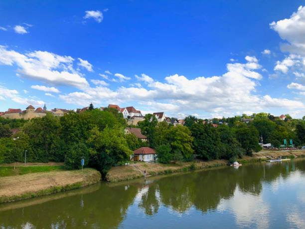 istock River neckar and the city Marbach in summer 1022732176