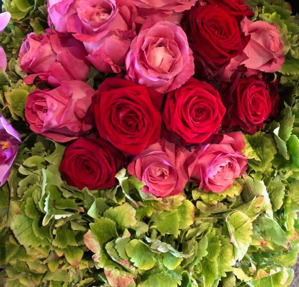 istock Red roses bouquet from above 1022732198