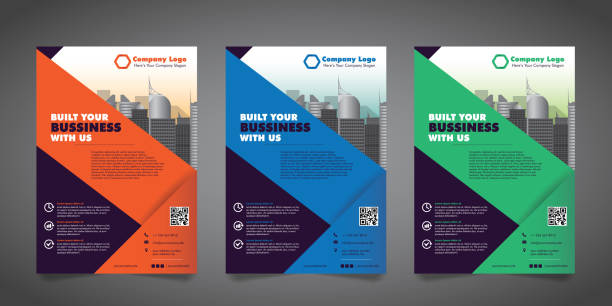 Corporate Business Flyer Design Template with 3 Various Options. Vector Illustration. vector art illustration