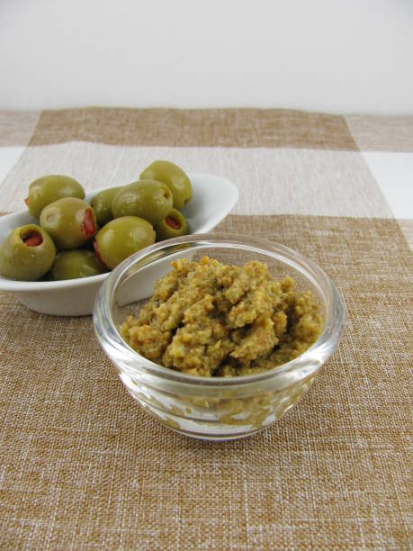 istock Homemade olive paste from green olives 1022738098