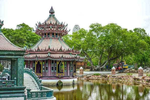 istock Old Thailand vintage / ancient building create by red brick. 1022742716