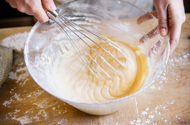 Cake batter food photography recipe idea stock photo