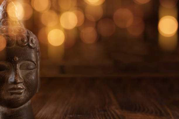 istock Meditation scene with a face of buddha 1022764128