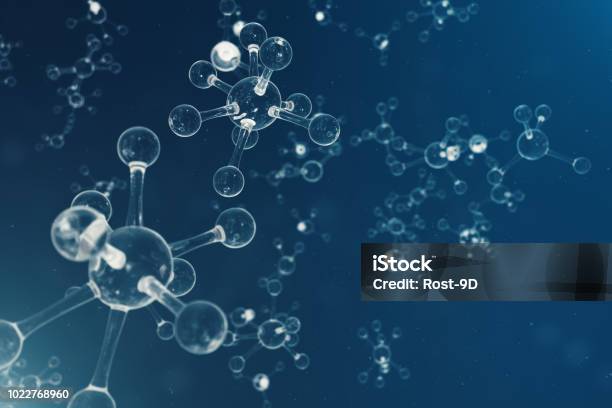 Atoms Structure Science Or Medical Background With Molecules And Atoms Medical Background For Banner Or Flyer Structure At The Atomic Level 3d Illustration Stock Photo - Download Image Now