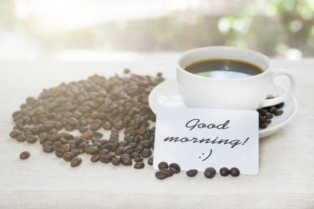 istock White mug with fragrant coffee. Good morning! 1022775706