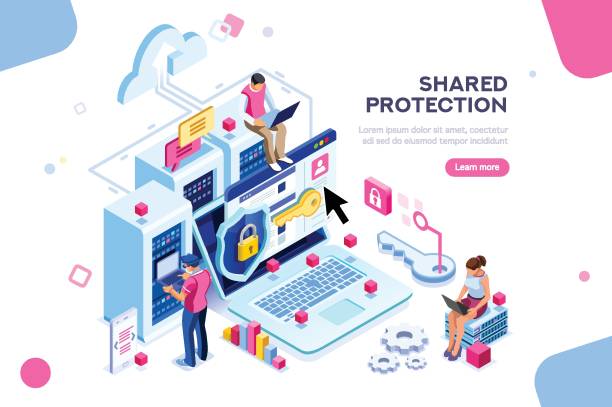 Hardware Protection Concept vector art illustration