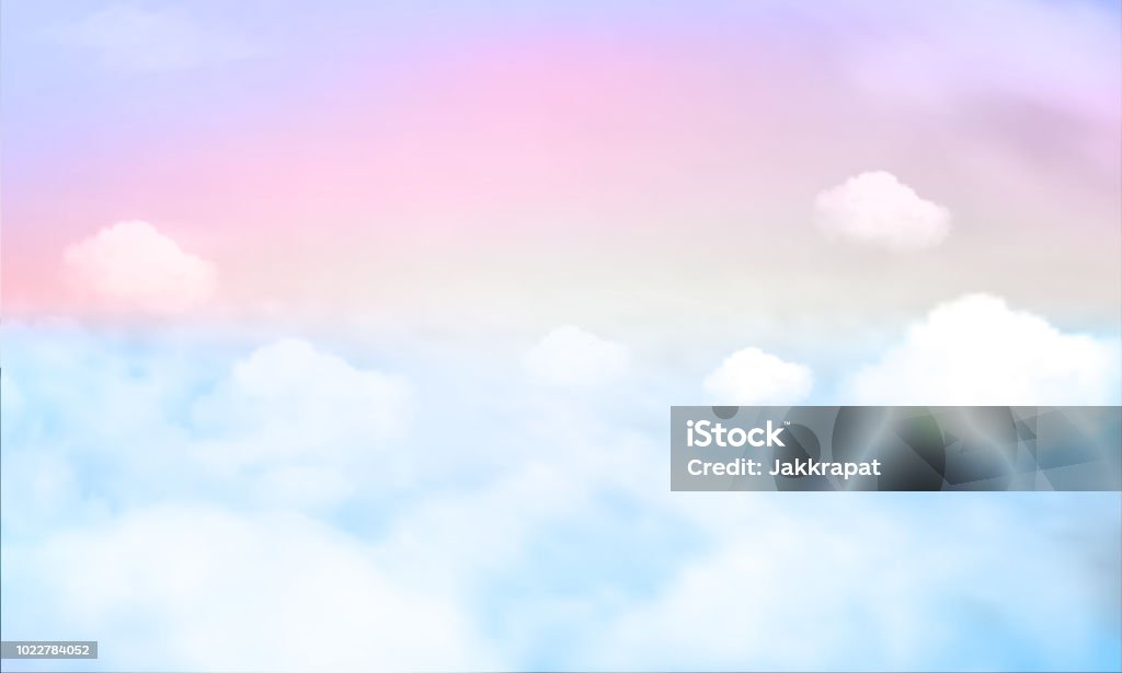 sky background and pastel color. EPS 10 Pastel gradient blurred sky,sunset background. Soft focus sunshine bright peaceful morning summer. Rays light clean beach outdoor with abstract bokeh smooth. Open view relax landscape spring cloud. Cloud - Sky stock vector