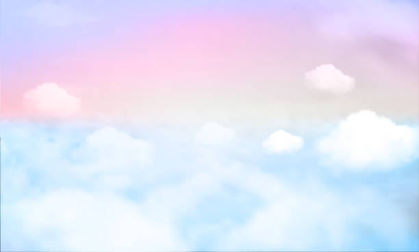 sky background and pastel color. EPS 10 Pastel gradient blurred sky,sunset background. Soft focus sunshine bright peaceful morning summer. Rays light clean beach outdoor with abstract bokeh smooth. Open view relax landscape spring cloud. daydreaming stock illustrations