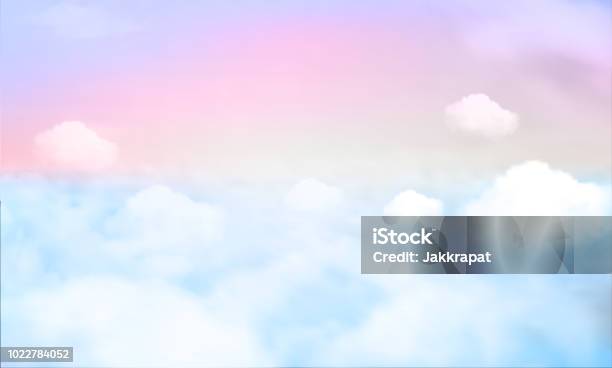 Sky Background And Pastel Color Eps 10 Stock Illustration - Download Image Now - Cloud - Sky, Backgrounds, Sky