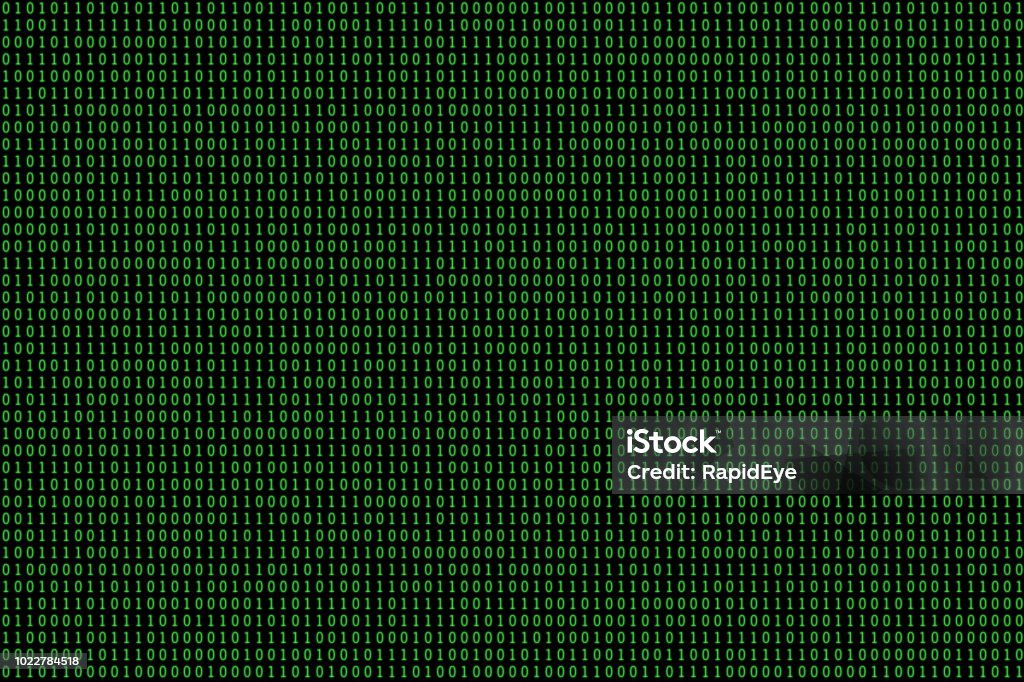 Design elements: screen full of randomized binary 1s and 0s Background of randomized binary code on computer monitor. Binary Code Stock Photo