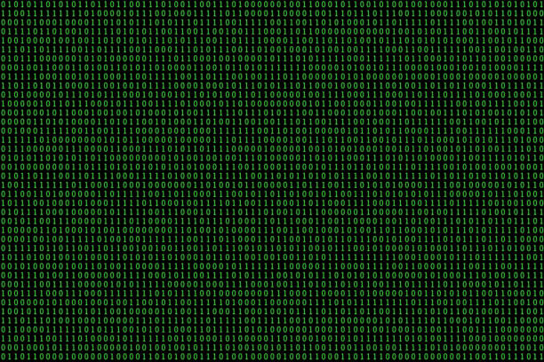 Design elements: screen full of randomized binary 1s and 0s Background of randomized binary code on computer monitor. bit binary stock pictures, royalty-free photos & images