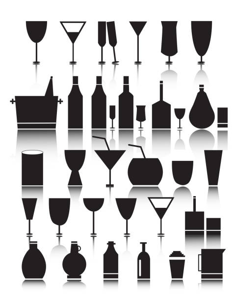 alkoholische icons mit schatten - 11892 stock-grafiken, -clipart, -cartoons und -symbole