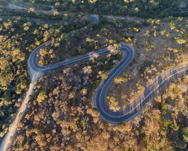 istock Aerial Winding Road on Sunset 1022804186