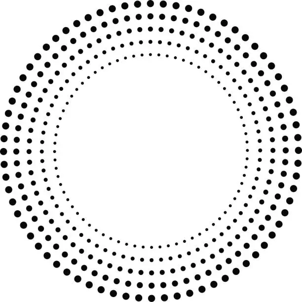 Vector illustration of Concentric Circles . Dots in Circular Form . Vector.