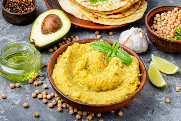 istock Classic hummus with on the plate 1022809144