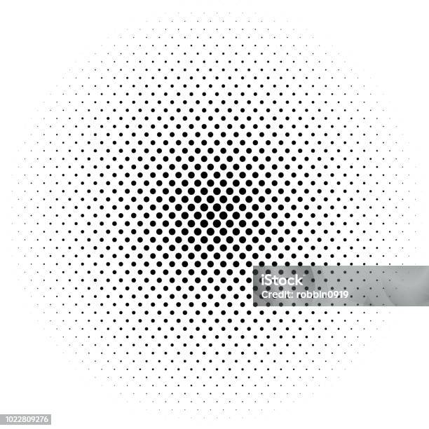 抽象的な未来的なハーフトーンのパターン漫画の背景点線の円でドット背景は大規模なをポイントしますweb バナーポスターカード壁紙サイトのデザイン要素です黒と - 斑点のベクターアート素材や画像を多数ご用意