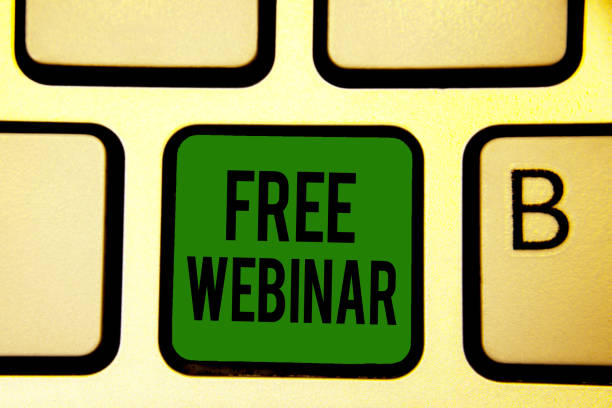istock Word writing text Free Webinar. Business concept for Lecture Workshop Seminar that is transmitted over the Web Keyboard green key Intention create computer computing reflection document. 1022812918