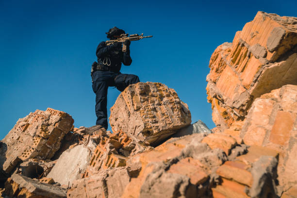 istock Special Forces. Military with weapons in hand 1022819914
