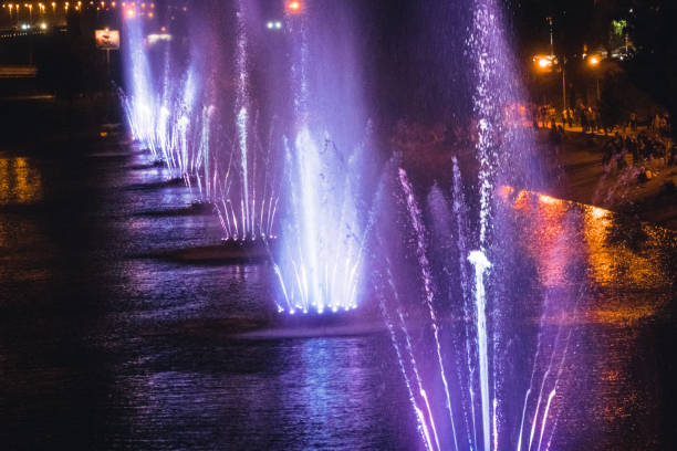 istock Fountain. Night multicolored fountain. Ukraine. Kiev 1022820338