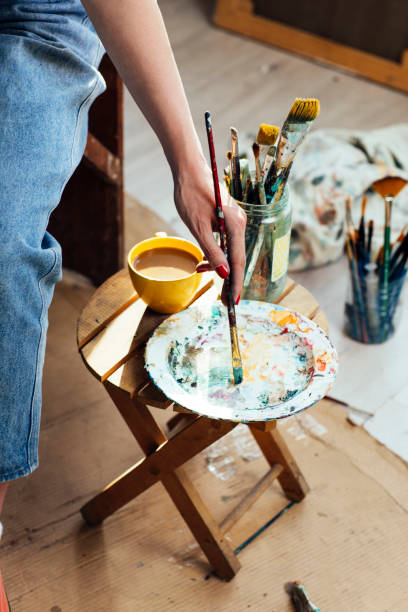 istock Mixing colors for painting 1022823346