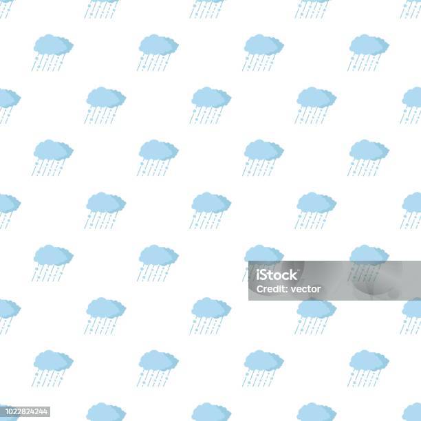 Cloud Rain Snow Pattern Seamless Stock Illustration - Download Image Now - Climate, Clip Art, Cloudscape