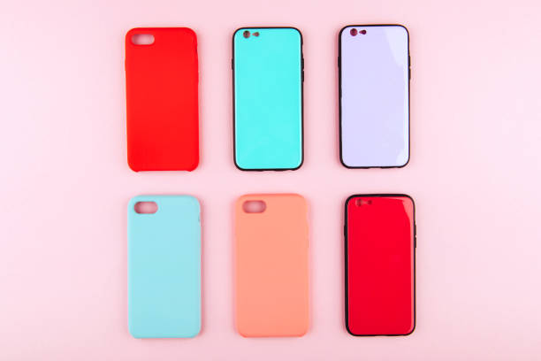 istock Set of colored silicone covers for smart phone 1022825272