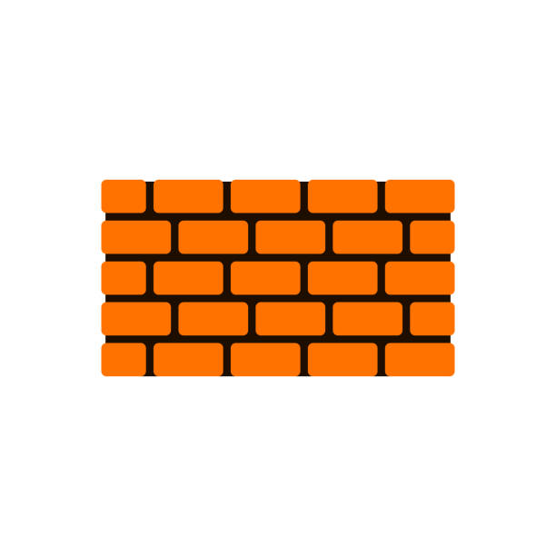 bricks icon. vector bricks icon. vector brick wall illustrations stock illustrations