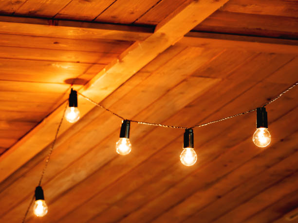 istock Vintage light bulbs with glower filament. Old fashioned lantern. Incandescent lamp, retro design. 1022834214
