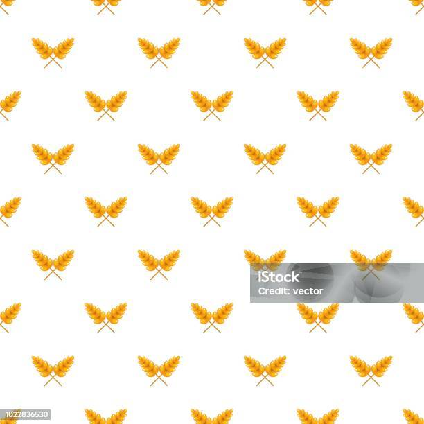 Wheat Pattern Seamless Stock Illustration - Download Image Now - Agriculture, Backgrounds, Beer - Alcohol