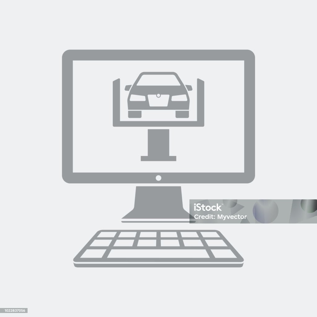 Car Check Computer Program Car Check Software On Computer Desktop Stock Illustration - Download ...
