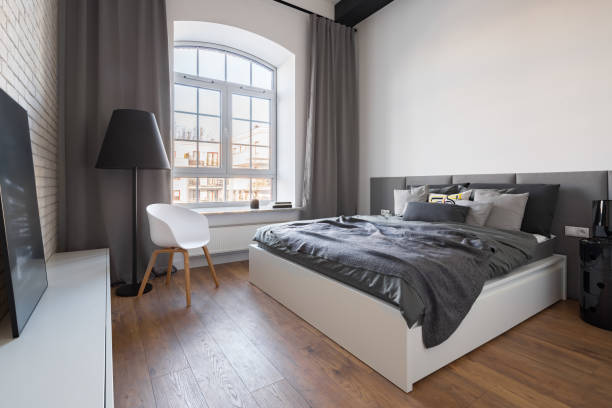 istock Industrial style bedroom 1022837172