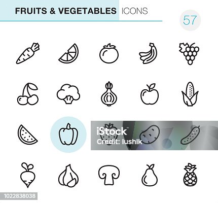 istock Fruits & Vegetables - Pixel Perfect icons 1022838038
