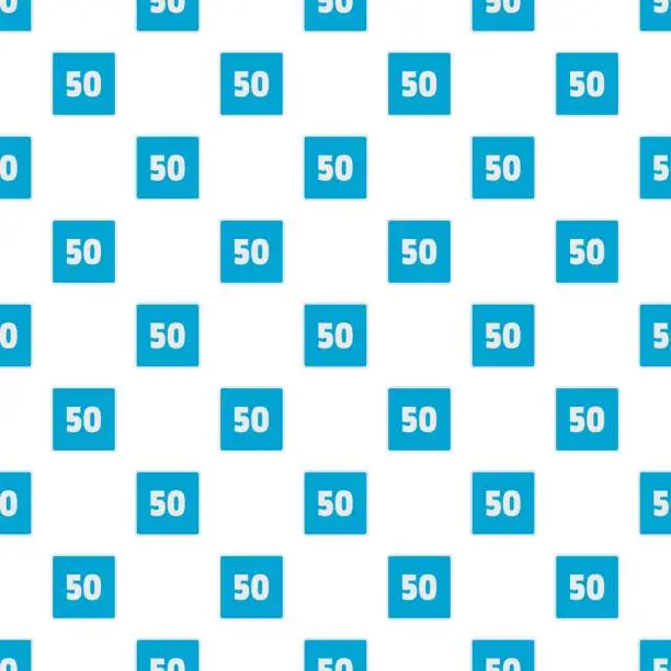 Vector illustration of Minimum speed fifty limit pattern seamless
