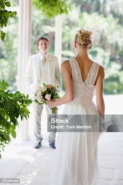 Bride And Groom At Wedding Stock Photo - Download Image Now - Full Length, Tuxedo, 25-29 Years