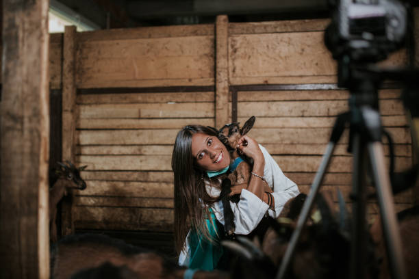 istock Woman veterinarian and goat 1022842854