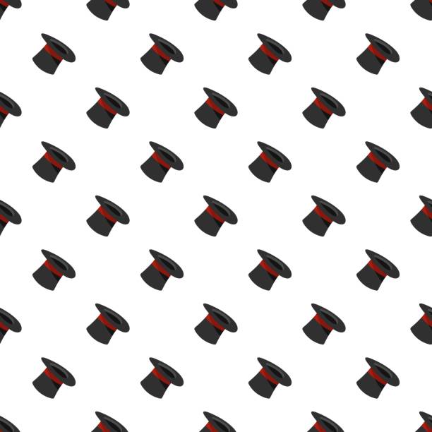 Inverted hat pattern seamless Inverted hat pattern seamless in flat style for any design black hat upside down stock illustrations