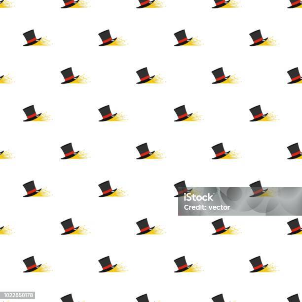 Magic Hat Pattern Seamless Stock Illustration - Download Image Now ...