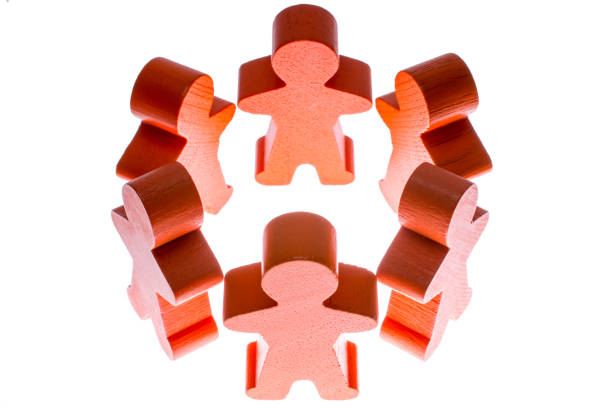 Red and blue pieces over white background.