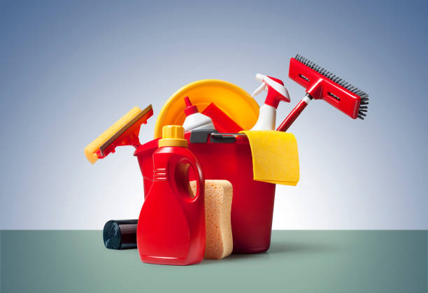House cleaning product. Photo with clipping path.