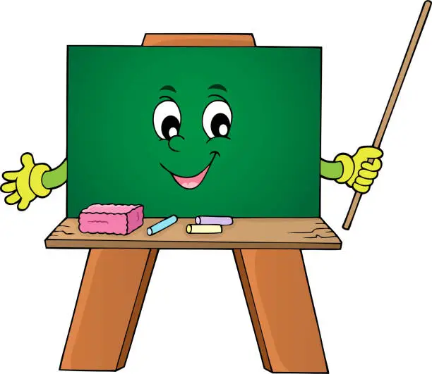 Vector illustration of Happy schoolboard theme image 1