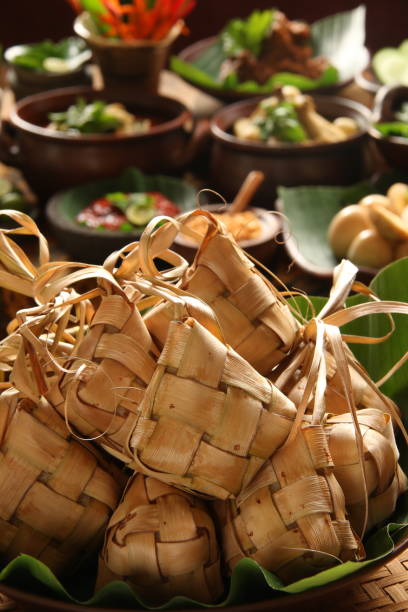 istock Ketupat, the Cube Rice Cake in Coconut Leaf Casing 1022878218