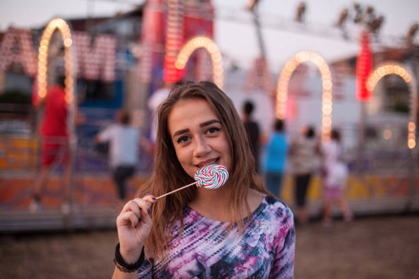 istock Girl at a funfair 1022878672