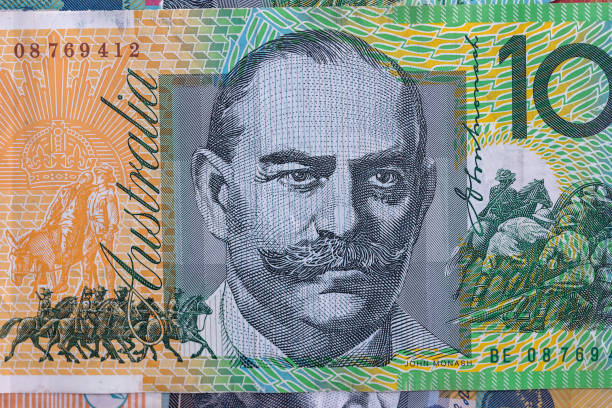 istock Hundred australian dollar banknote macro photo . 1022880318