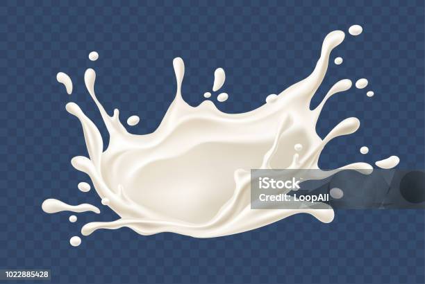 Milk Splash Realistic Splashes And Drops Stock Illustration - Download Image Now - Milk, Splashing, Illustration