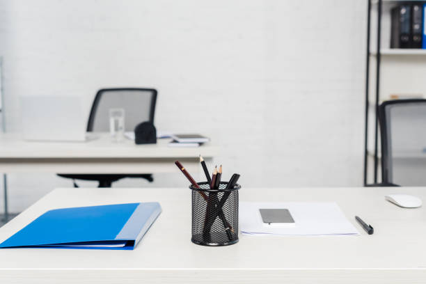 istock close-up shot of workplace with appliances at modern office 1022891742