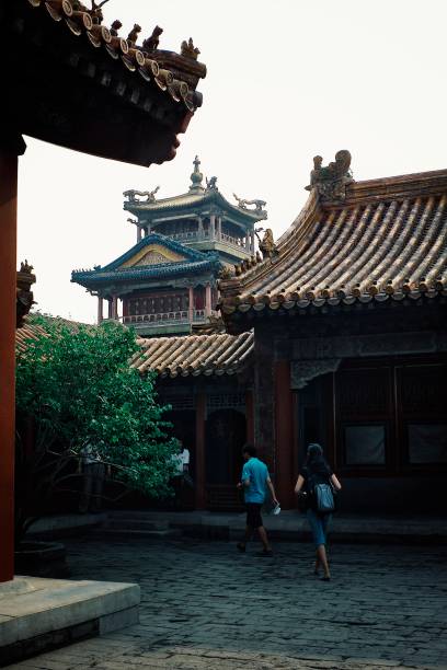 einzigartige historische gebäude innerhalb der mauern der verbotenen stadt - ming china forbidden city emperor stock-fotos und bilder