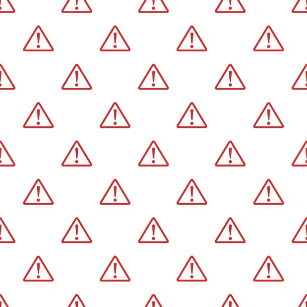 warnung zeichen muster nahtlos - triangle square shape label symbol stock-grafiken, -clipart, -cartoons und -symbole