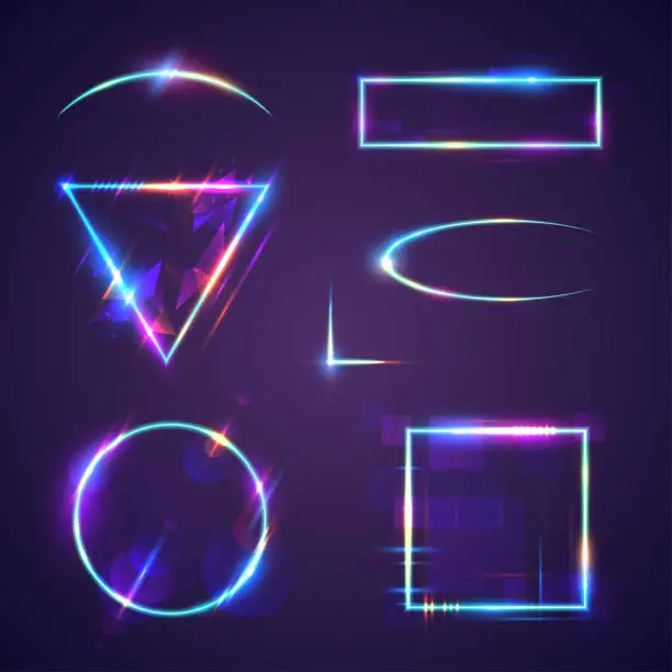 Vector illustration of Neon light frames