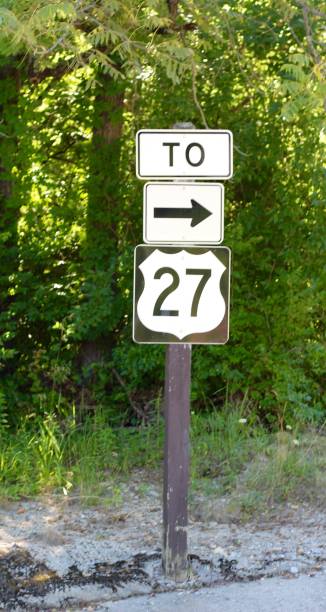 istock Black and White Route Sign 1022917488